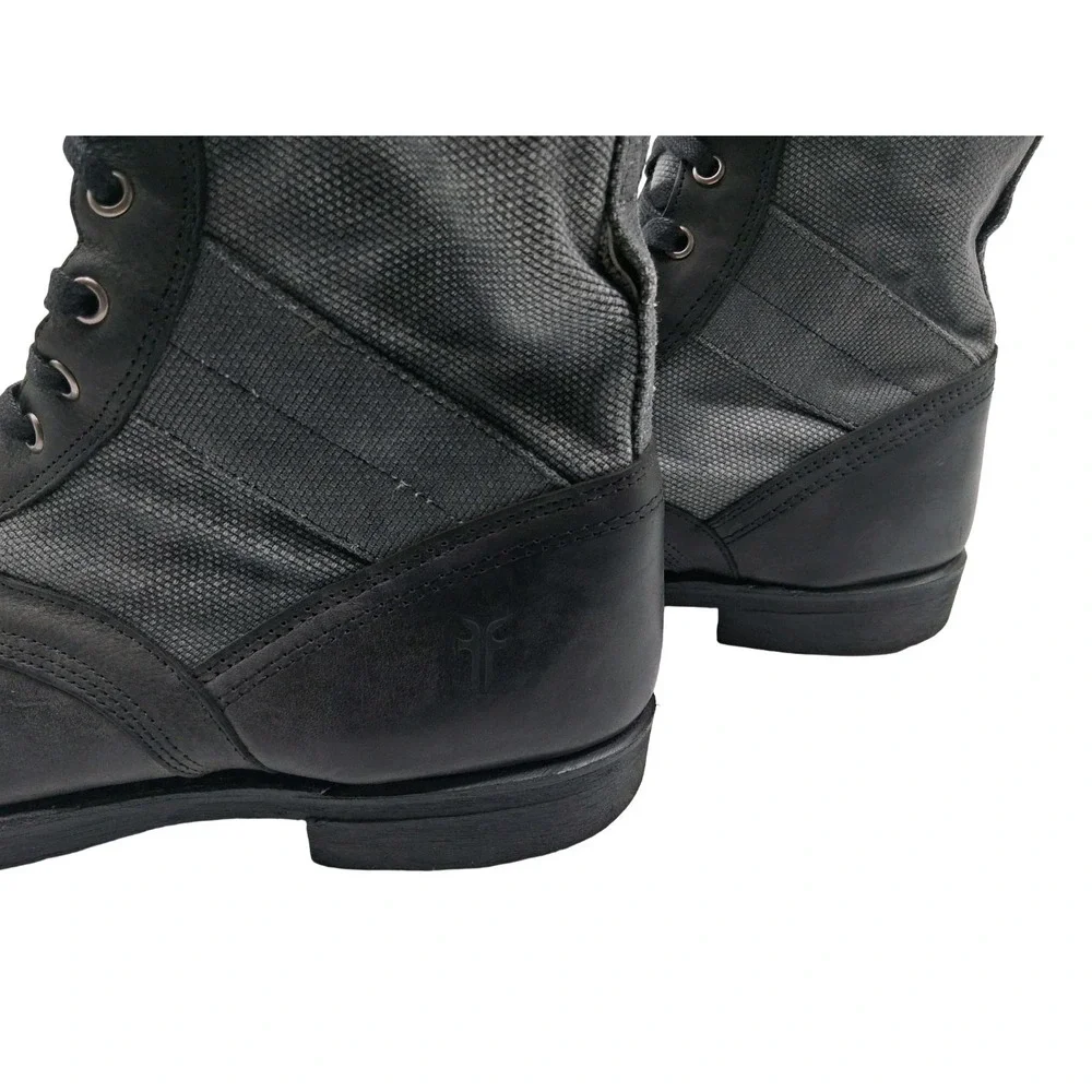 Frye Boots Mens Size 13 Black Gray Leather Combat Lace Up Mid Calf Casual Boots